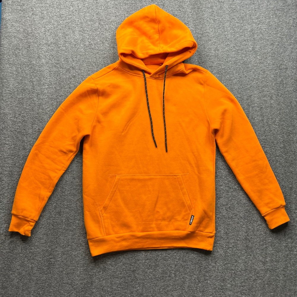 Bershka Hoodie Mens Size Medium Orange Regular Fit Corex‎ Pocket Pullover